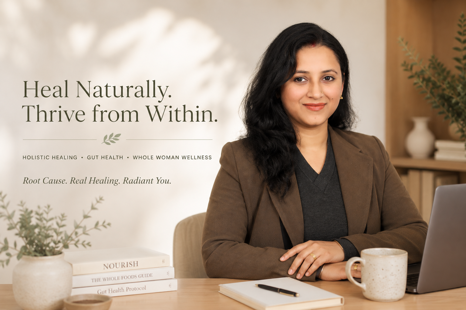 Heal Naturally. Thrive from Within. Holistic Healing · Gut Health · Whole Woman Wellness. Root Cause. Real Healing. Radiant You.