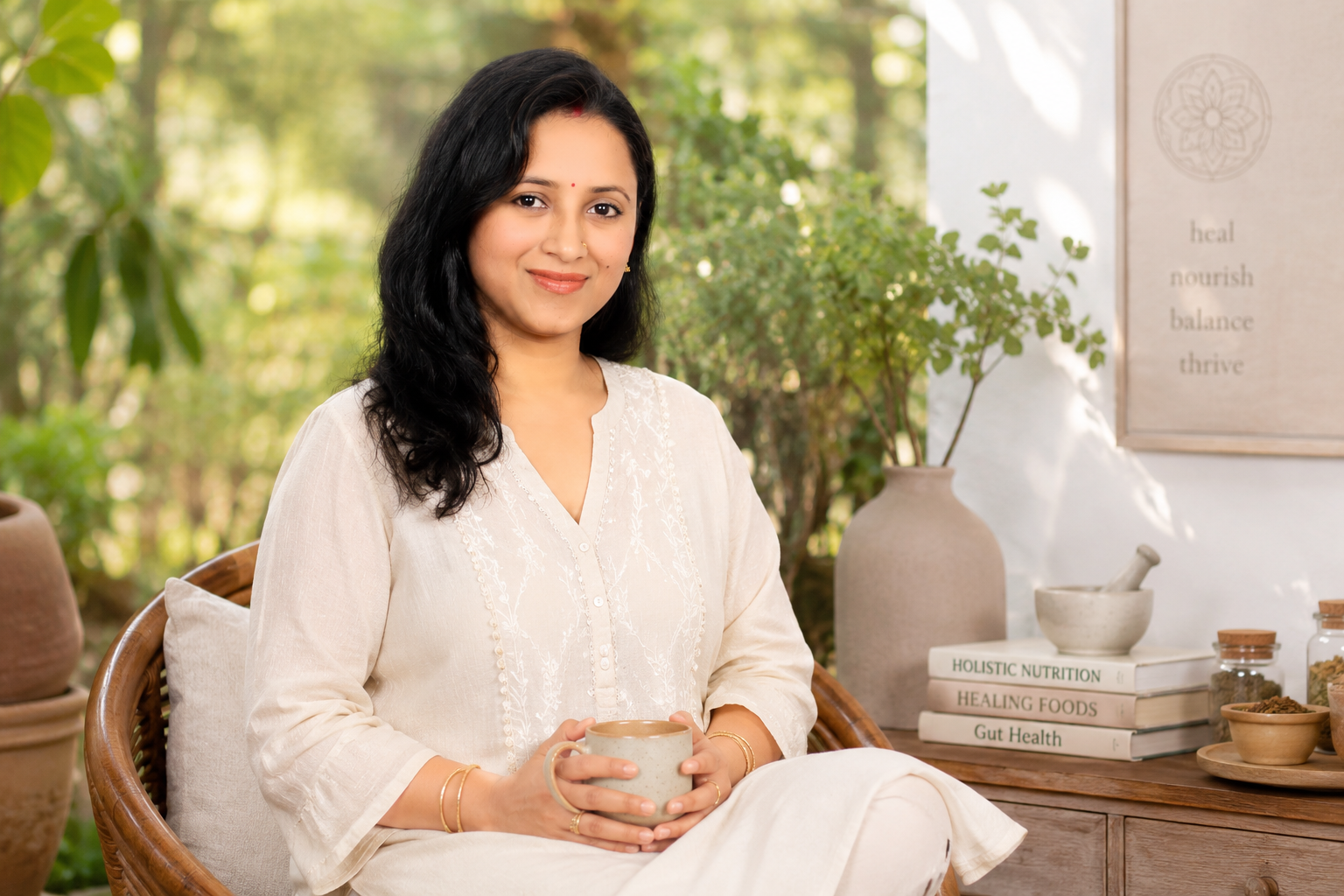 Portrait of Shambhavi Sri Pandey, Root Cause Healing, Digestion & Energy Reset Coach · Creator of the Rooted Life Method™